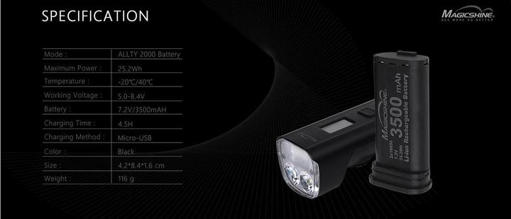Actual product image Olight Battery Pack 3500 mAh for Allty 2000