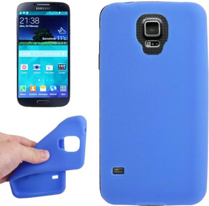 Produktbild König Design Schutzhülle Silikon Case für Handy Samsung Galaxy S5 / S5 Neo blau (Samsung Galaxy S5, Samsung Galaxy S5 Neo)