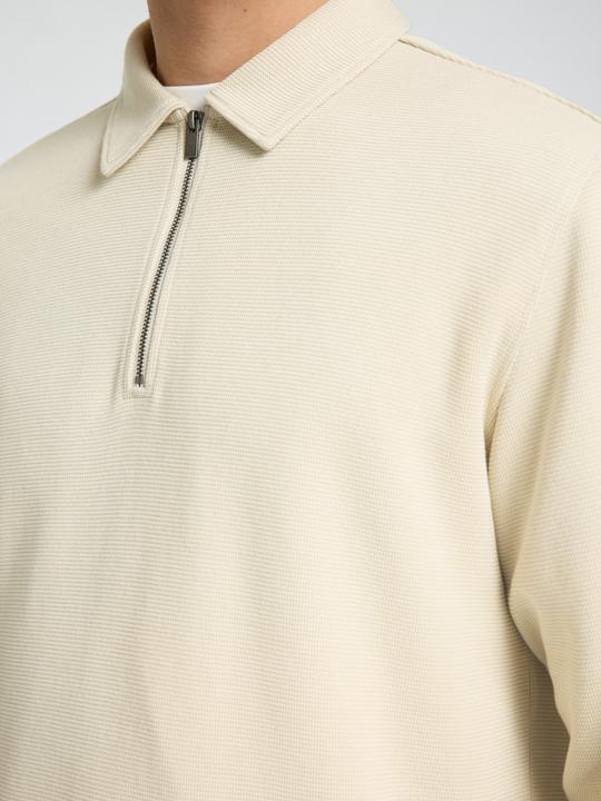 Immagine prodotto Selected Homme Polo a maniche lunghe con mezza zip a costine (S)
