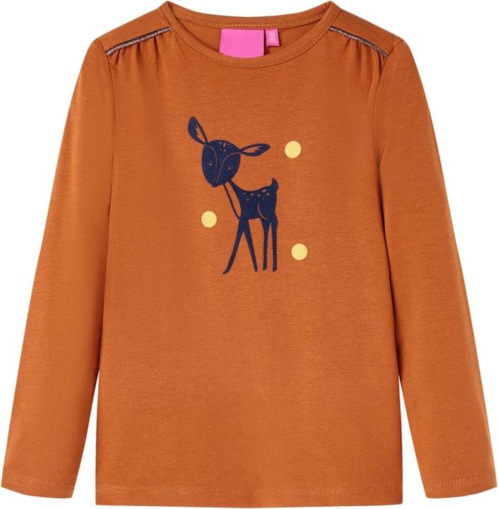 VidaXL Kinder-Langarmshirt Cognac 116,Material: 95 % Baumwolle. 5 (116)