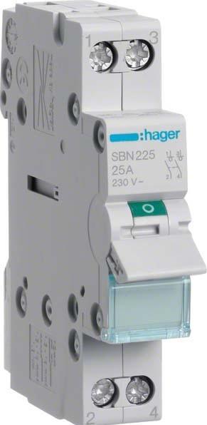 Image du produit Hager HAG SBN225 Interrupteur 25A 2S 400V AC 1P