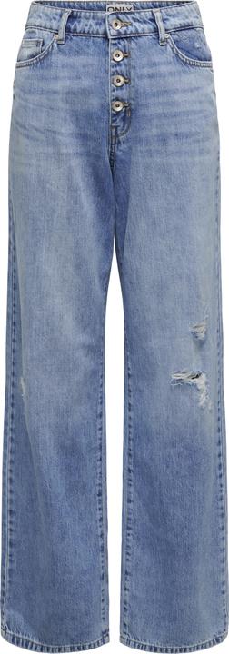 Only Weiter Beinschnitt Hohe Taille Offener Saum Jeans Weit geschnitten jeans (W27/L32)