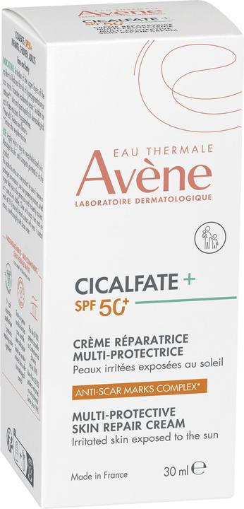 Avène Cicalfate + Crème réparatrice multi-protectrice pour la peau (Crème solaire, SPF 50+, 30 ml, 70 g)