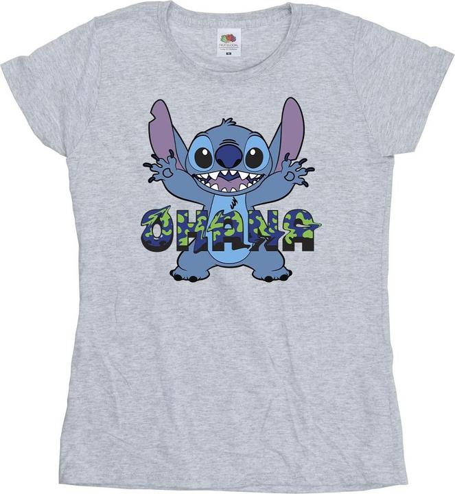 Disney Lilo And Stitch Ohana Blue Glitch TShirt (XL)