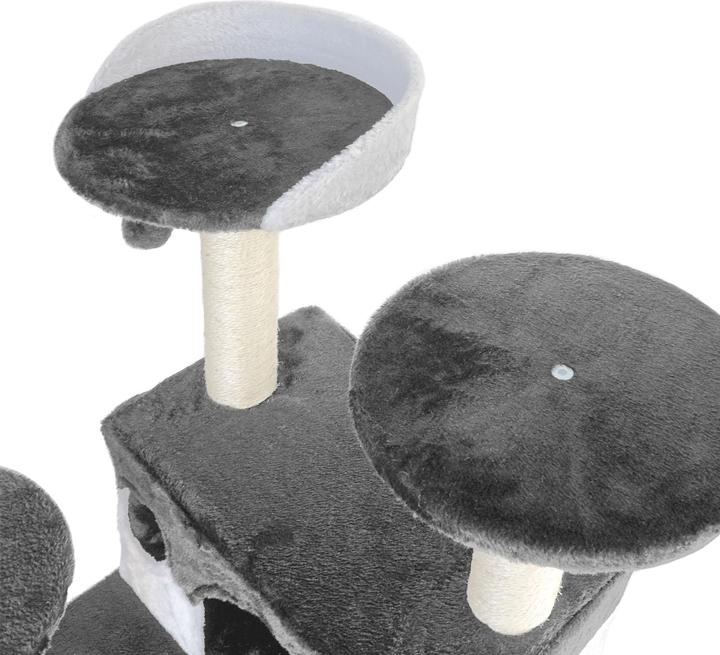 Image du produit Wiltec Arbre à chat gris / blanc 130cm Arbre d’escalade Arbre de grattage Jeu Chats (130 cm, Gris, Blanc)