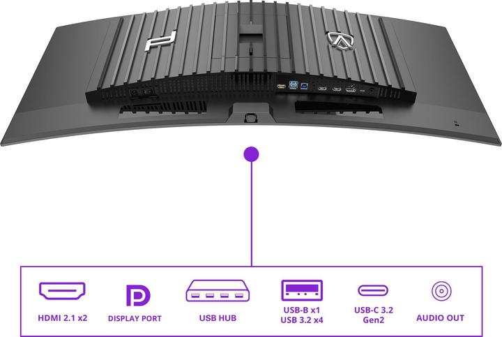 Immagine prodotto AOC PD3434" Monitor OLED curvo,,, Altoparlanti, regolabile in altezza, 2x HDMI, DisplayPort, Hub USB (3440 x 1440 pixel, 34")