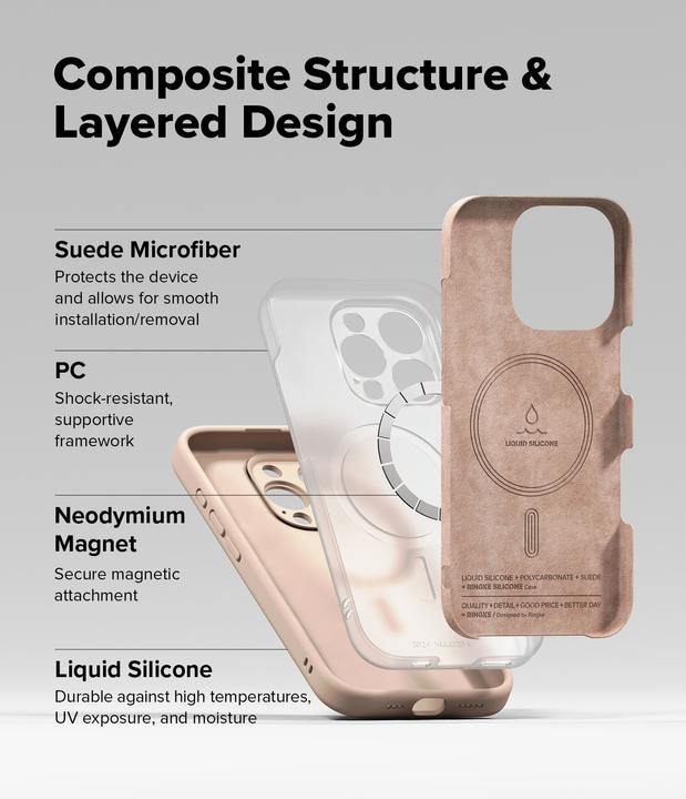 Image du produit Ringke Coque pour iPhone 16 Pro Max SILICONE MAGNETIQUE PINK SAND (Apple iPhone 16 Pro Max)