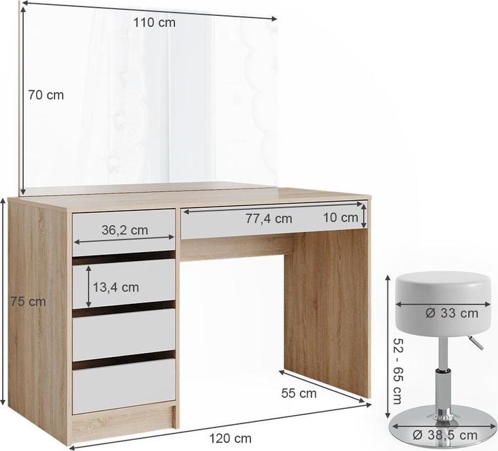 Produktbild Vicco Sherry mit Hocker (120 x 75 x 55 cm)