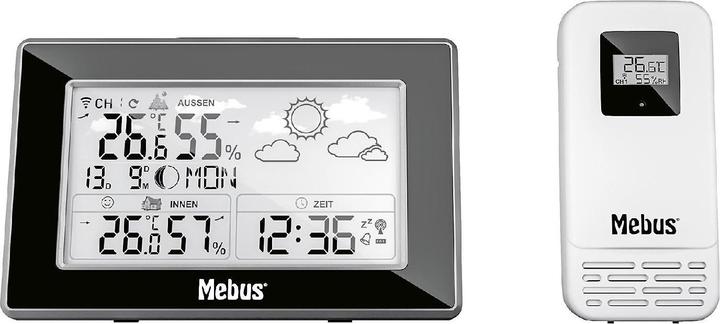 Image du produit Mebus Station météo numérique sans fil avec capteur radio et prévisions météorologiques