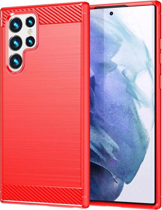Actual product image Cover-Discount Galaxy S22 Ultra - metal carbon look hull red (Samsung Galaxy S22 Ultra)