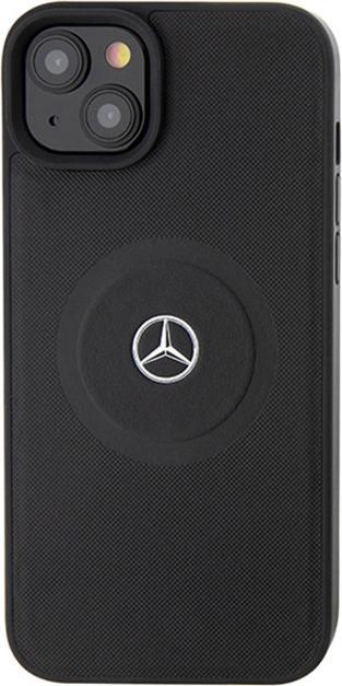 Produktbild Mercedes MEHMP15S23RMMK iPhone 15 6.1" czarny/black hardcase Crossed Lines Pattern Leather MagSafe (Apple iPhone 15)