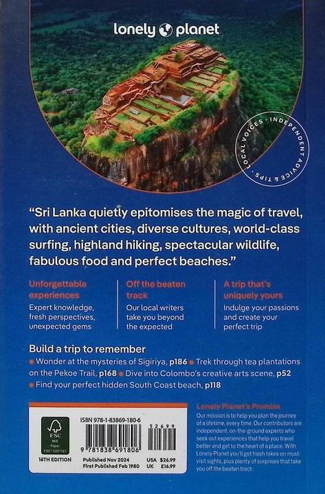 Produktbild Sri Lanka (Englisch, Mayhew Bradley, Joseph Richard Francis, Lonely Planet, 2024)