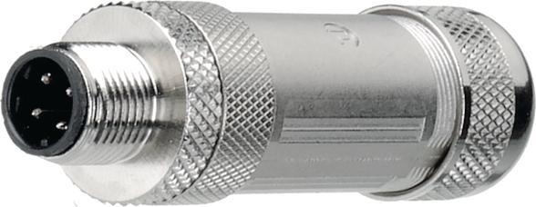 Actual product image Lumberg Cable plug M12 4-pin, M12, plug, straight, poles - 4, spring, cable holder