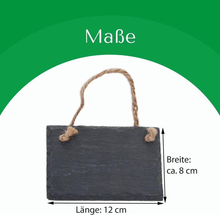 Produktbild Novaliv Schiefertafel zum Aufhängen mit Juteband Memotafel Kreidetafel Wandeko (6, 8 cm Tafel) (Wandtafel, 12 x 8 cm)