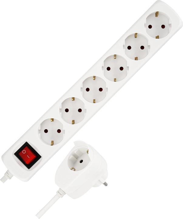 Produktbild REV Steckdosenleiste 6+1-fach 2m Powersplit + Schalter (6 x, 5 m)