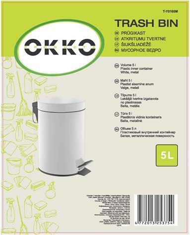Produktbild Okko TRASH BIN PEDAL WHITE T-Y0105M 5 L (5 l)