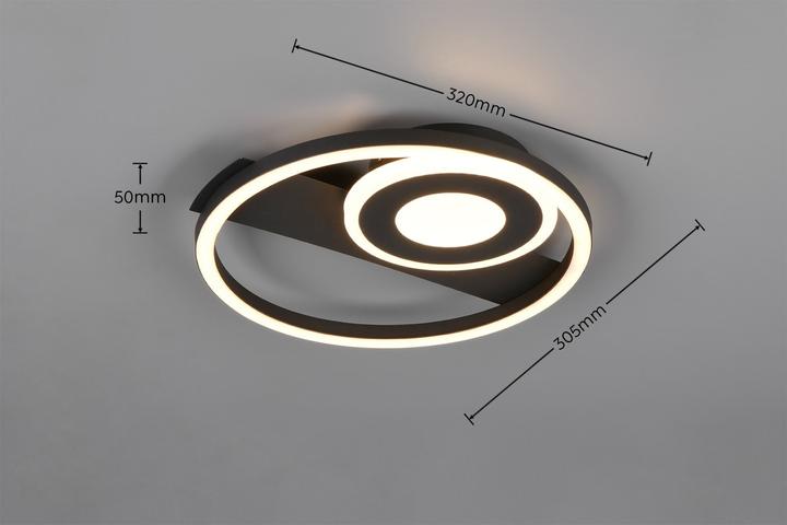 Actual product image Reality LED-Deckenleuchte HORUS, R63671132, 22W, 2500lm, 3000K, schwarz (2500 lm)