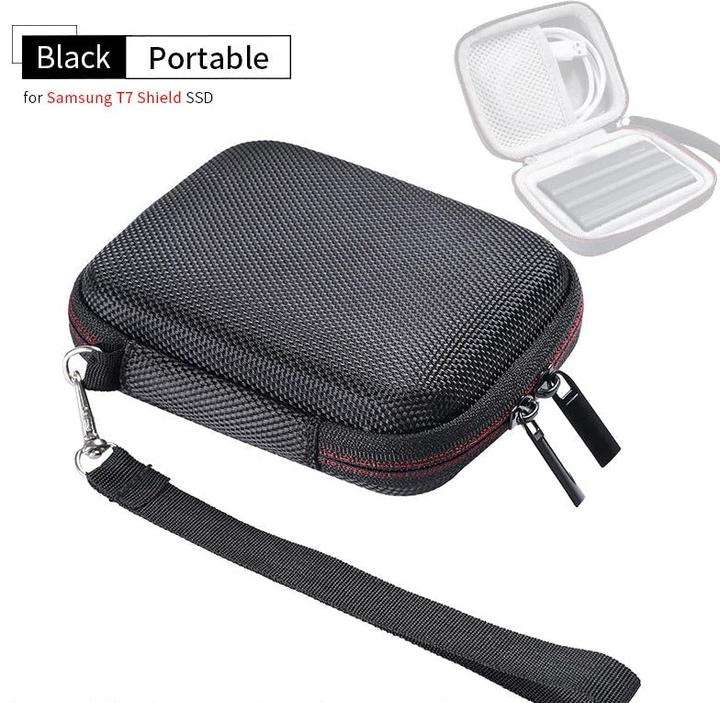 Only-Bags.Store Festplatten Trage Tasche für Samsung T7 Touch-SSD. Stossfest Hart Hülle Organizer
