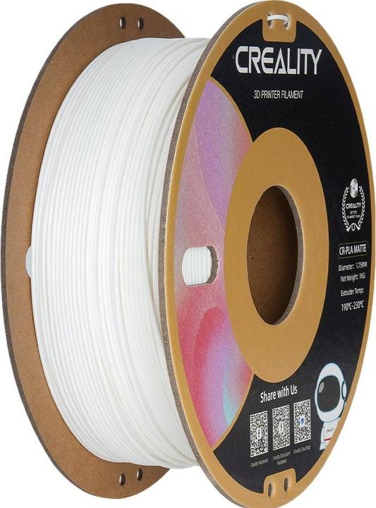 Image du produit Creality CR-PLA Matte 3D printer filament, 1.75 mm, gypsum white (PLA, 1.75 mm, 1000 g, Blanc)