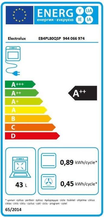 Label énergétique Electrolux EB4PL80QSP
