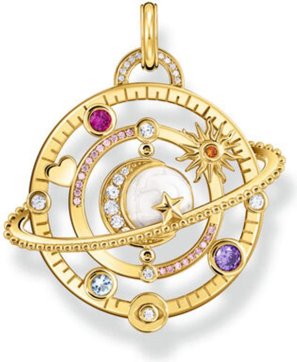 Produktbild Thomas Sabo Anhänger mit Planetenring und bunten Steinen vergoldet (925er Silber, Emaille)
