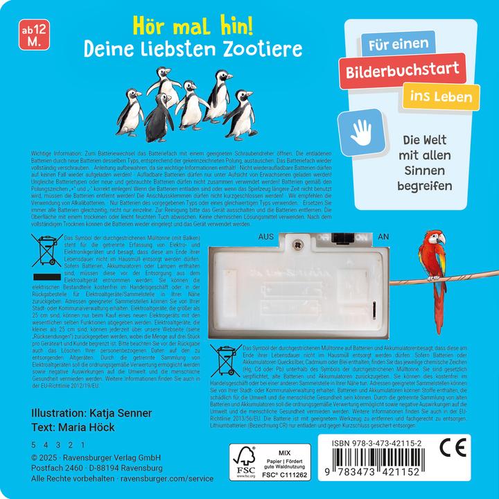 Produktbild Ravensburger Hör mal hin - Wer brüllt hier? Im Zoo (Deutsch)