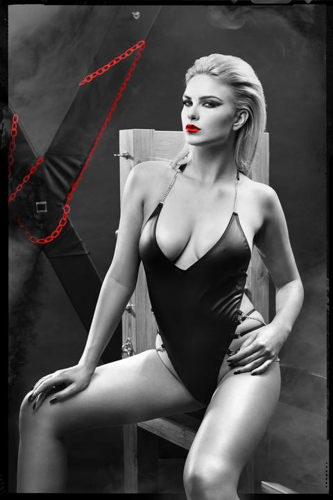 Produktbild Demoniq schwarzer Ketten-Body Davina (XXL)