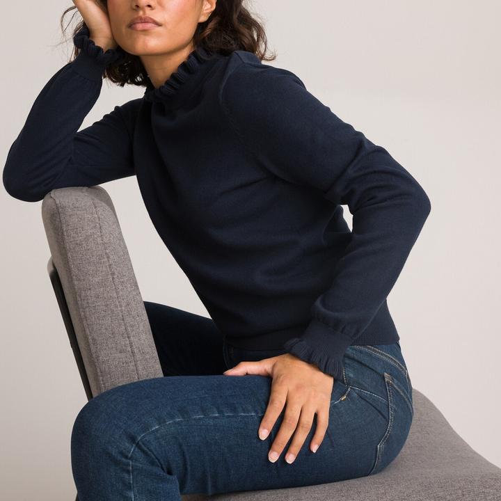 Produktbild La Redoute Collections Pullover mit gerüschtem Stehkragen und langen Ärmeln (XL)