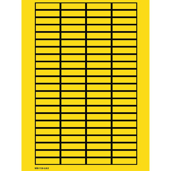 Produktbild Brady B-500, WOB-1138-G.M.R., BESCHRIFTBARE Etiketten, Vinylgewebe, Gelb mit schwarzem Rand, 11 x (3.80 cm)