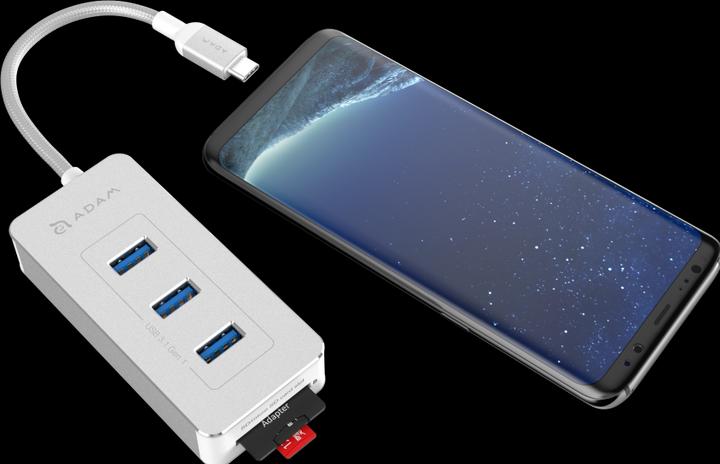 Immagine prodotto Adam Elements CASA Hub PDC601- Hub a 6 porte con lettore di schede di memoria, argento (USB-C, 6 Porti)