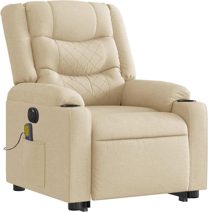 Actual product image VidaXL Electric massage chair with stand-up aid cream fabric