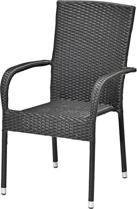 Produktbild JYSK 3745140 Gartenstuhl Abendessen Harter Sitz Harte Rückenlehne Stahl Schwarz