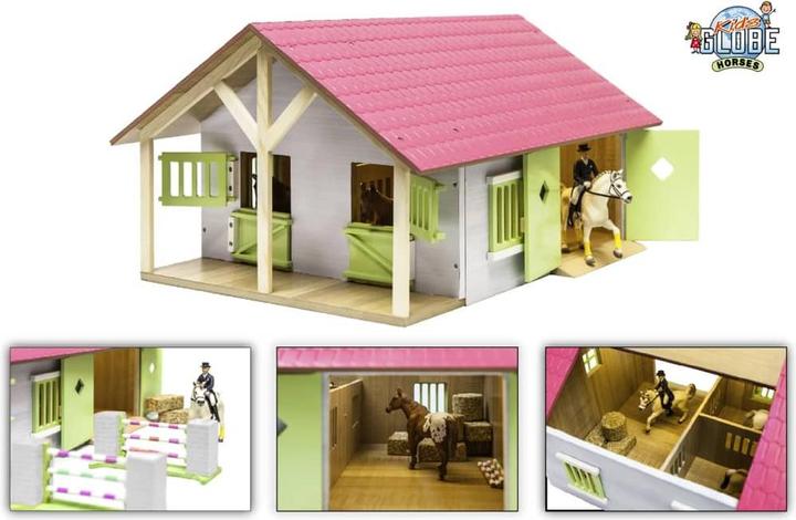 Image du produit Kids Globe Farming Écurie Rose avec 2 boxes et rangement