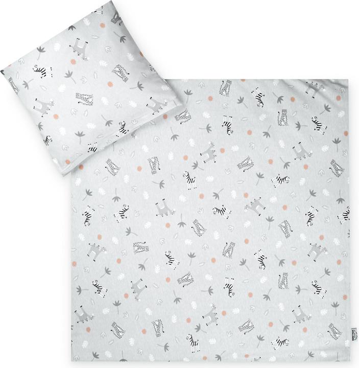 Produktbild Julius Zöllner Kinderbettwäsche Jersey Savanne Grau 100 x 135 + 40 x 60 cm