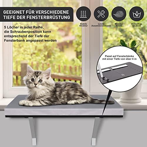 Produktbild Alopini Katzen Hängematte, Katzen Fensterliege,waschbar Sonnenbad Fensterbrett Katze bis 35 lbs, Extra