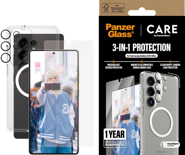 Produktbild PanzerGlass CARE by ® Flagship 3-in-1 Set Samsung Galaxy S 2025 Ultra (1 Stück, Samsung Galaxy S25 Ultra)