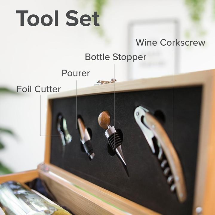 Produktbild Case elegance Wein-Geschenkbox mit Sommelier Set (Weinverschluss)