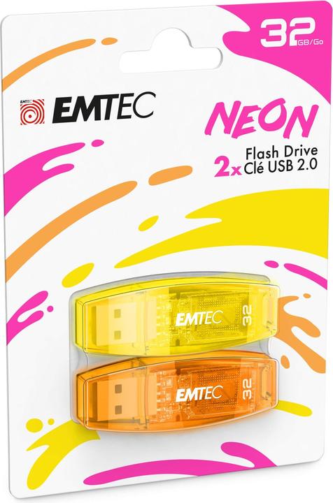 Immagine prodotto Emtec C410 Neon 2-Pack (32 GB, USB-A)