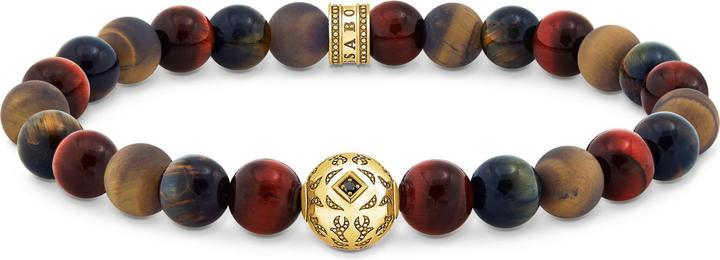 Immagine prodotto Thomas Sabo Bracciale con perle occhio di tigre placcato oro (19 cm, Argento 925, Doratura in oro giallo 750)