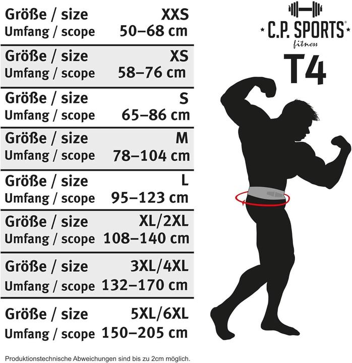 Produktbild C.P.Sports Gewichthebergürtel Grösse L (95 bis 123 cm)