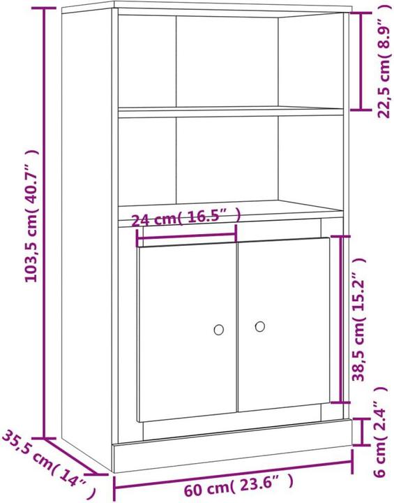 Image du produit VidaXL Lorenzo (60 x 35.5 x 103.5 cm)