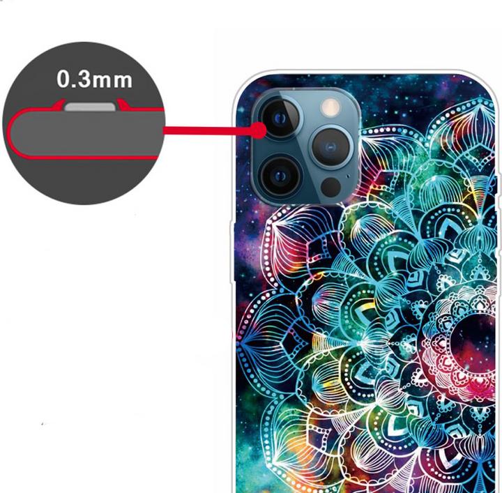 Produktbild Ueli Express iPhone 13 Pro Super Slim Gummi Schutzhülle Mandala Bunt (Apple iPhone 13 Pro)