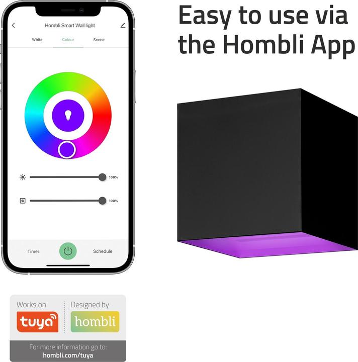 Actual product image Hombli Smart Outdoor Wall Light V2, Black (600 lm, IP54)
