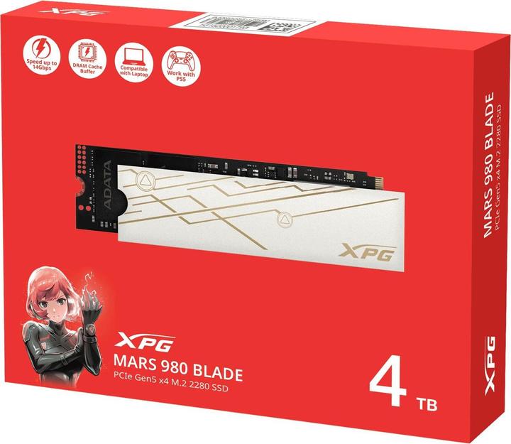 Actual product image Adata SSD 4.0TB XPG MARS 980 BLADE M.2 PCI5 (4000 GB, M.2 2280)