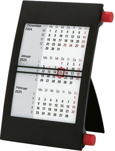 Markenlos 3-Monats-Tischkalender 11x18cm (11 x 18 cm, Englisch, Deutsch, Französisch)