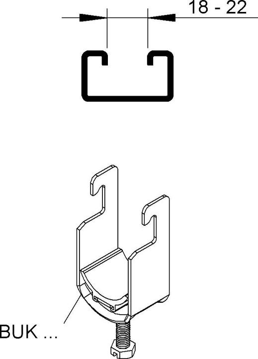 Produktbild Niedax NIE BUK46 Universal-BÃ¼gelschelle fÃ¼r 1 Kabel D42-46mm feuerverz.