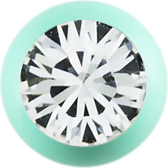 Star Piercing Micro Kugel pastellgrün mit Swarovski silber (ohne Messing, Chirurgenstahl 316L)