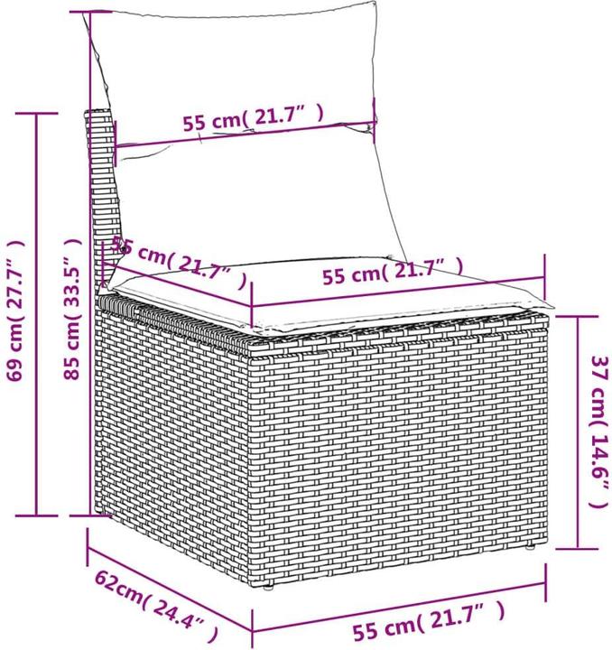 Image du produit VidaXL Meuble de jardin Canapé Salon de jardin Ensemble de jardin 10 pièces Beige