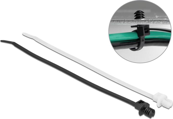 Produktbild Delock Kabelbinder mit Lamellenfuss L 200 x B 4,8 mm 100 Stück (Klettkabelbinder, 200 mm, 100 Stk.)
