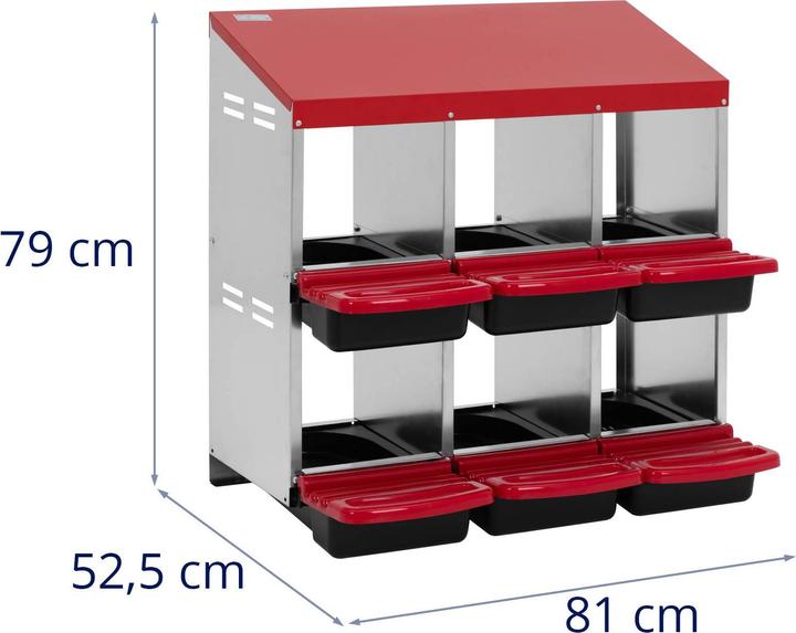 Produktbild Wiesenfield Legenest Hühner Hühnernest Abrollnest 6 Abteile Auffangschalen Wandmontage